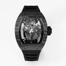 RICHARD MILLERM RM055 RM-055 BBRF 1:1 Best Edition Black NTPT Carbon Fiber Black Rubber Strap RMUL2