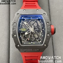 RICHARD MILLE RM035-02 NTPT ZF 1:1 Best Edition Skeleton Dial on Red Rubber Strap RMAL1 Super Clone V6