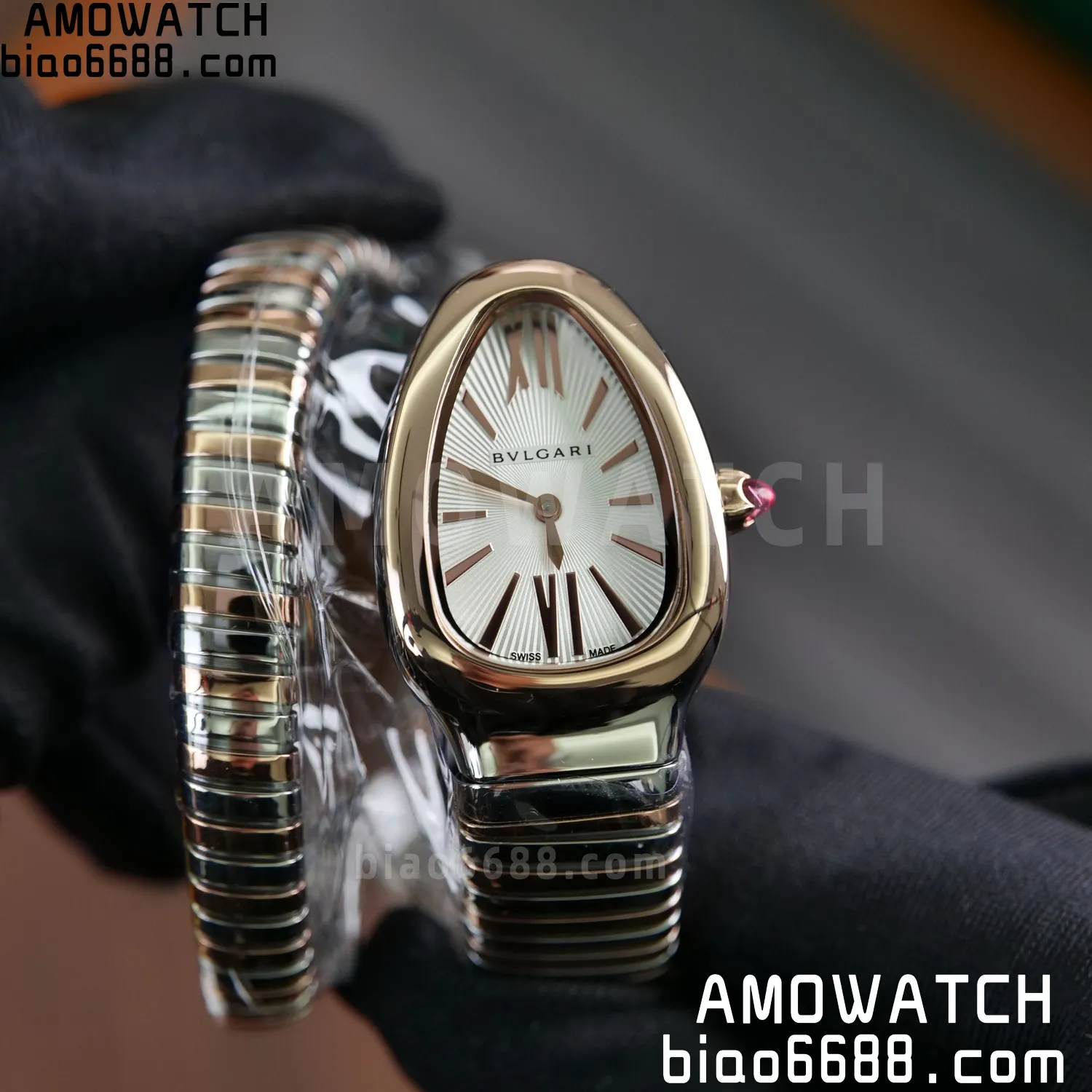 BVLGARI Serpenti Seduttori Watch 103708 SS.RG BVF 1:1 Best Edition White Dial on SS/YG Bracelet ETA Quartz 49 ce208f708c484d4 AMO Watch