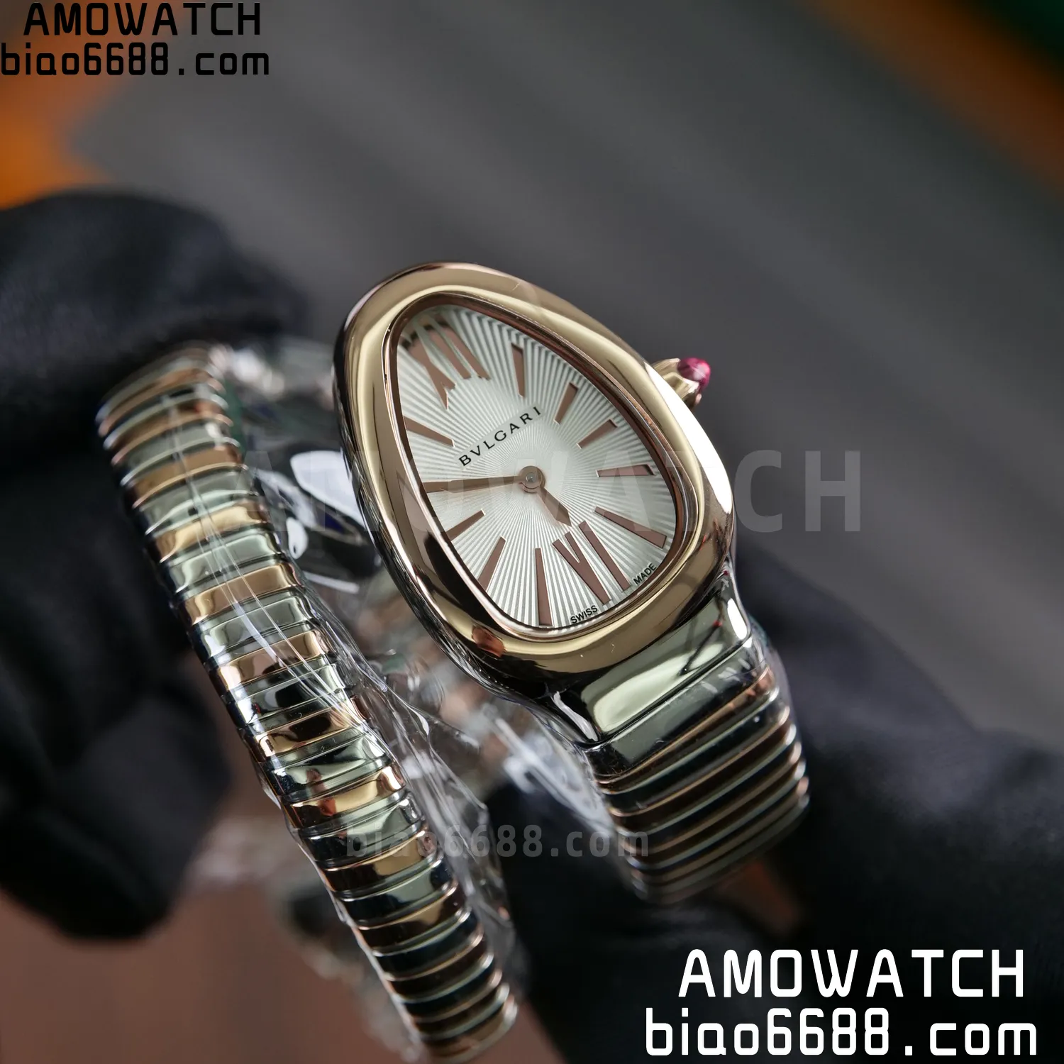 BVLGARI Serpenti Seduttori Watch 103708 SS.RG BVF 1:1 Best Edition White Dial on SS/YG Bracelet ETA Quartz 48 dfaae1555e127c3 AMO Watch