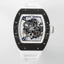 RICHARD MILLE RM055 NTPT/Ti ZF 1:1 Best Edition White Bezel White Crown on Rubber Strap RMUL2 Super Clone