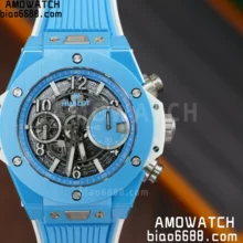 441.EX.5120.RX Big Bang Tiffany Ceramic case BBF 1:1 Best Edition Skeleton Dial on Tiffany  Rubber Strap A1280