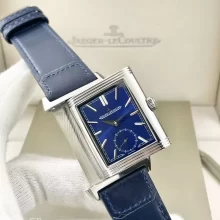 JL Master Reverso Tribute Small Seconds 3988482 SS MGF 1:1 Best Version Blue Dial on Blue Leather Strap A854A