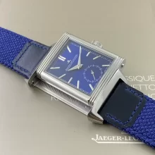 JL Tribute Monoface Small Seconds 397848J SS MGF 1:1 Best Version Blue Dial on Blue Braided/Leather Strap