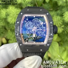 ZF厂 【开模机】RICHARD MILLE理查德米勒（理查德米尔）RM055 RM-055 NTPT碳纤维表壳黑色橡胶表带腕表