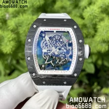 ZF厂 【开模机】RICHARD MILLE理查德米勒（理查德米尔）RM055 RM-055 NTPT碳纤维表壳白色橡胶表带腕表