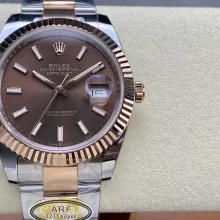 Rolex DateJust 126331-0001 41mm RG ARF 1:1 Best Edition Brown Stick Dial on Oyster Bracelet SH3235