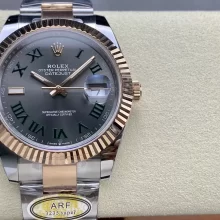 Rolex DateJust 126331-0016 41mm RG ARF 1:1 Best Edition Gray Roman Dial on Oyster Bracelet SH3235