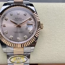 Rolex DateJust 126331-0007 41mm RG ARF 1:1 Best Edition RG Diamonds Dial on Oyster Bracelet SH3235