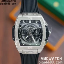 Spirit of Big Bang Titanium BBF 1:1 Best Edition Skeleton Dial on Black Rubber Strap A7750