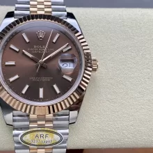 Rolex DateJust 126331-0001 41mm RG ARF 1:1 Best Edition Brown Stick Dial on Jubilee Bracelet SH3235