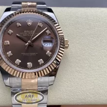 Rolex DateJust 126331-0003 41mm RG ARF 1:1 Best Edition Brown Diamonds Dial on Oyster Bracelet SH3235