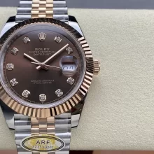 ARF厂【41mm】Rolex劳力士日志型系列126331-004棕色钻钉刻度表盘千禧表带腕表