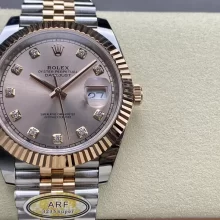 ARF厂【41mm】Rolex劳力士日志型系列126331-001玫瑰金钻钉刻度表盘千禧表带腕表