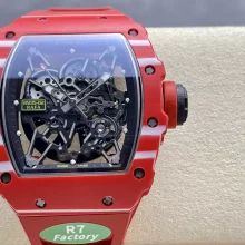 RICHARD MILLE RM035-02 Red NTPT R7 Factory 1:1 Best Edition Skeleton Dial on Red Rubber Strap RMAL1 Super Clone V6