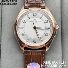 Vacheron Constantin Fiftysix RG 40mm MKS Factory 1:1 Best Edition Silver Dial on Brown Leather Strap