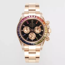 Rolex Daytona 116595RBOW Rainbow ZF 1:1 Best Edition Black Diamonds Dial on RG Bracelet SH4130