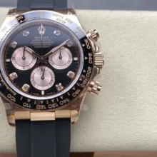 Rolex Daytona 126515 QF 1:1 Best Edition Black/RG Diamonds Dial on Oysterflex Strap SH4131 V11 (Weighted)