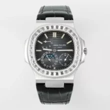 Patek Philippe Nautilus 5712 SS PPF 1:1 Best Edition Blue Dial Diamonds Bezel  A240 Super Clone V3