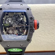 RICHARD MILLE RM035-02 NTPT R7 Factory 1:1 Best Edition Skeleton Dial on Black Rubber Strap RMAL1 Super Clone