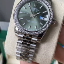 Rolex DateJust 31mm 278384 A+ Factory 1:1 Best Edition Green Dial on Diamond Bezel DD2824