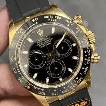 Rolex Daytona 126518 QF 1:1 Best Edition Black Dial on Oysterflex Strap SH4131 V6 (Weighted)