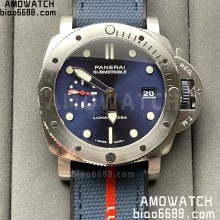 Panerai PAM01391 Luna Rossa Submersible VSF 1:1 Best Edition on Blue Fabric Strap P900