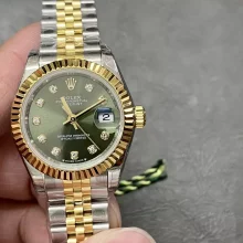 Rolex Datejust 28mm 279173 Ladies YG/SS GS Factory 1:1 Best Edition Green Dial Diamond Markers