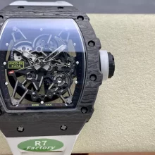 RICHARD MILLE RM035-02 NTPT R7 Factory 1:1 Best Edition Skeleton Dial on White Rubber Strap RMAL1 Super Clone