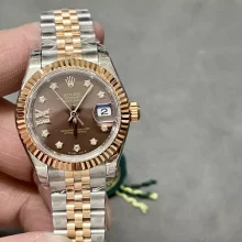 Rolex Datejust 28mm 279171 Ladies RG/SS GS Factory 1:1 Best Edition Brown Dial Diamond Markers