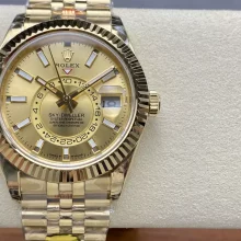 Rolex Sky-Dweller YG 336938 Noob Factory Best Edition YGDial on YG Jubilee Bracelet