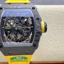 RICHARD MILLE RM035-02 NTPT R7 Factory 1:1 Best Edition Skeleton Dial on Yellow Rubber Strap RMAL1 Super Clone