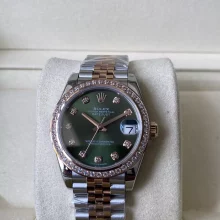 Rolex DateJust SS/RG 31mm 278381 A+ Factory 1:1 Best Edition Green Dial Diamond Bezel