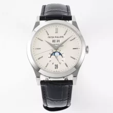 PP Annual Calendar Moonphase 5396G SS PPF 1:1 Best Edition SS Markers on Black Leather Strap A324