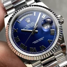 Rolex DayDate 128236 36mm QF 1:1 Best Edition Blue Roman Dial  (Gain Weight)