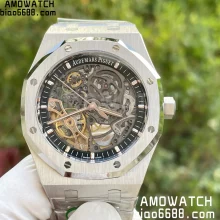 AP Royal Oak 41mm Skeleton 15407 SS THB Factory 1:1 Best Edition Skeleton Dial on SS Bracelet A3132 V2