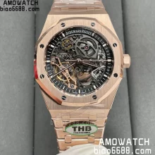 AP Royal Oak 41mm Skeleton 15407 RG THB Factory 1:1 Best Edition Skeleton Dial on RG Bracelet A3132