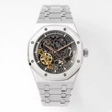 Royal Oak 41mm Skeleton 15407 SS ZF 1:1 Best Edition Skeleton Dial on SS Bracelet A3132