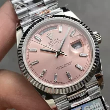 Rolex DayDate 128236 36mm QF 1:1 Best Edition Pink Diamond Dial  (Gain Weight)