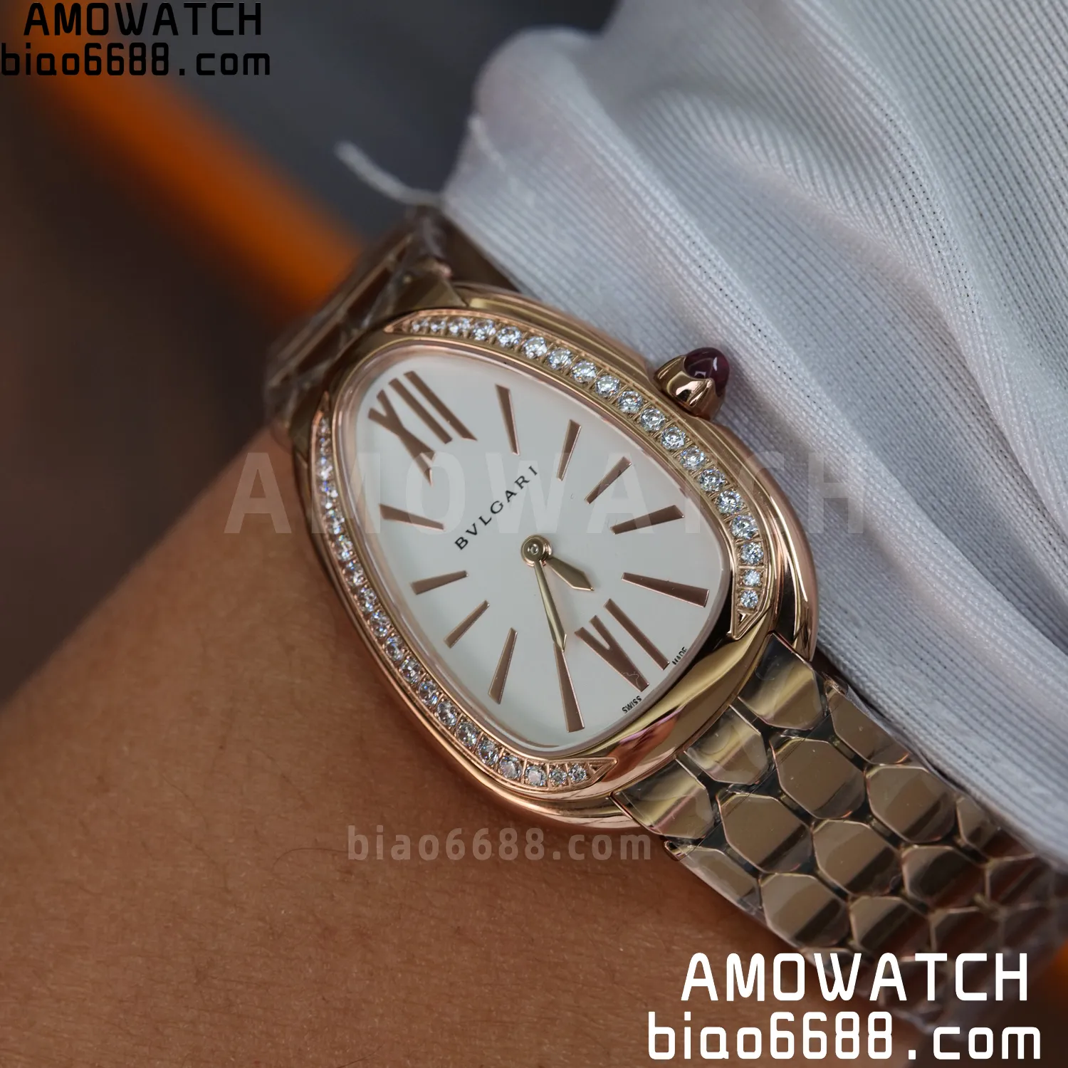 Bvlgari Serpenti Seduttori Watch RG 103146 BVF 1:1 Best Edition White Dial Diamonds Bezel 80 921a18e453ae911 AMO Watch