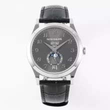 PP Annual Calendar Moonphase 5396G SS PPF 1:1 Best Edition Gray Dail on Black Leather Strap A324