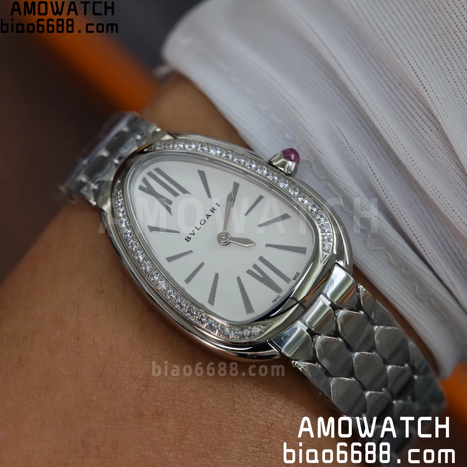 Bvlgari Serpenti Seduttori Watch SS 103361 BVF 1:1 Best Edition White Dial Diamonds Bezel 79 c75d95359cb102f AMO Watch