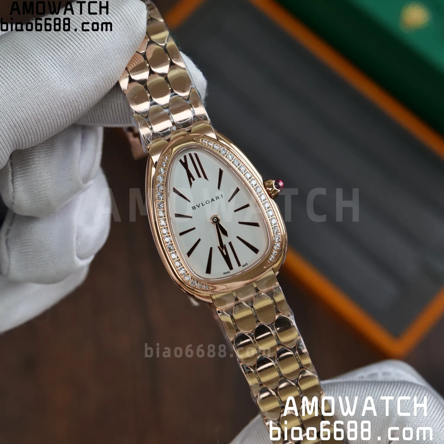 Bvlgari Serpenti Seduttori Watch RG 103146 BVF 1:1 Best Edition White Dial Diamonds Bezel 58 e64121ce4e2c6a6 AMO Watch