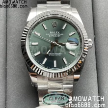 Rolex DateJust 41 126334 Clean Factory 1:1 Best Edition Green Stick Dial on Oyster Bracelet