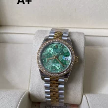 Rolex DateJust SS/YG 31mm 278383 A+ Factory 1:1 Best Edition Green Floral Dial Diamond Bezel