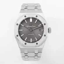 Royal Oak 37mm 15450ST.OO.1256ST.02 SS ZF 1:1 Best Edition Gray Textured Dial on SS Bracelet A3120