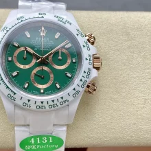 Rolex Daytona IPK Factory AET White Ceramic Case and Bracelet Green Dial SH4131