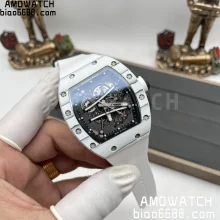 RICHARD MILLERM RM6101 RM61-01 RMF Best Edition White NTPT Carbon Fiber White Rubber Strap RMUL2