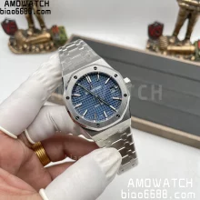 AP Royal Oak 37mm 15450 SS ZF 1:1 Best Edition Blue Textured Dial on SS Bracelet A3120