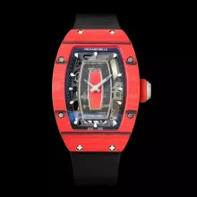 RICHARD MILLE RM07 RM07-01 Red NTPT G+ Factory 1:1 Best Black Rubber Strap